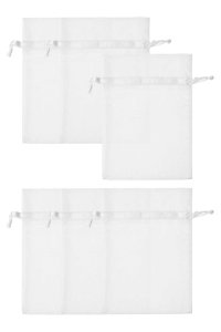 Chiffonbeutel 12 x 17 cm, weiß, 6 Stück