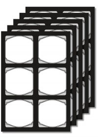 Cubi Etikettenbogen schwarz, 5 Blatt