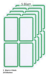 Etiketten Rahmen in grün, 20 Stück