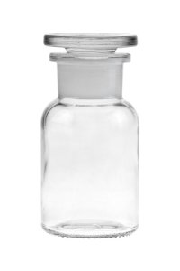 Apothekerflasche mit Glasstopfen  100 ml weiß (Karton, 12 Stück)