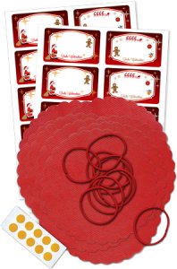 Deckchen-Set Ø 135 mm Weihnachten rot, 50-teilig