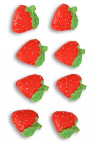 Deko-Aufkleber Erdbeeren aus Steinharz - 8er Pack
