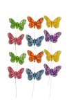 Schmetterlinge mit Drahthalter  klein - 12er Set