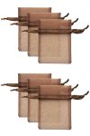 Chiffonbeutel dunkelbraun  9 x 12 cm - 6er Pack
