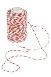 Baumwollkordel 25 m, 2 mm weiß/rot