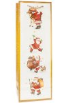 Flaschentasche Fröhliche Weihnachtsmänner, 12 x 10 x 35 cm