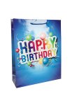 Geschenktüte Happy Birthday blau, 11 x 6 x 13 cm