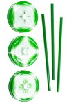 Trinkhalmdeckel CT 70 Kunststoff grün-weiß, 3er Set