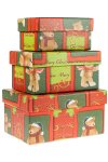 Geschenkboxen Weihnachts-Teddy, 3 Stück