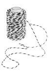 Baumwollkordel 25 m, 2 mm schwarz/weiß