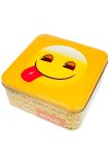 Metalldose Lecker-Emoji quadratisch 15,5 cm