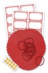 Deckchen-Set 50-teilig, 135 mm, Rüschen rot