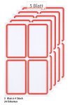 Etiketten Rahmen in rot, 20 Stück