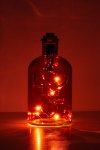 Flaschenlampe Hirsch mit 5 LEDs, rot