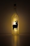 Deko-Flaschenlampe Hirsch im Schnee 30 cm, 5 LEDs