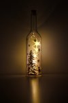 Deko-Flaschenlampe Winterwald gold mit Effektfolie und 5 LEDs