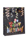 Geschenktüte Happy Birthday mit Glitzer, 18 x 8 x 24 cm