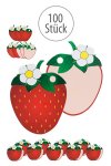 Anhängeetikett Erdbeere, 100 Stück