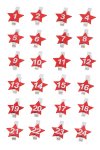 Adventskalender-Zahlen Sterne auf Holzklammern, 24 Stück