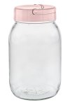 Vorratsglas 2000 ml mit Deckel und Henkel, rosa