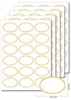 Etiketten oval Goldener Rahmen - 50 Blatt A4