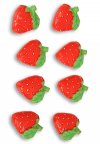 Deko-Aufkleber Erdbeeren aus Steinharz, 8 Stück