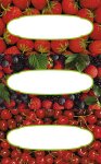 Etiketten Erdbeeren, Kirschen und Beerenmix