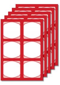 Cubi Etikettenbogen rot, 5 Blatt