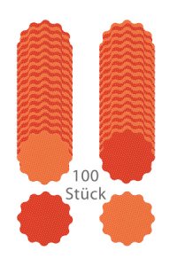 Wende-Deckchen aus Folie Ø 135 mm, Punkte orange, 100er Pack