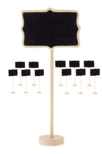 Holztafel mit Standfuß, schwarz, 12er Pack