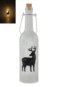 Deko-Flaschenlampe Hirsch im Schnee 30 cm, 5 LEDs