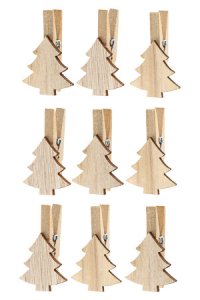 Holzklammern mit Tanne 35 x 13 x 50 mm, 9 Stück