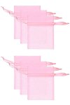 Chiffonbeutel rosa  9 x 12 cm - 6er Pack
