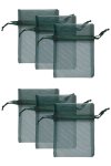 Chiffonbeutel dunkelgrün  9 x 12 cm - 6er Pack