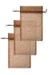 Chiffonbeutel dunkelbraun 15 x 24 cm - 3er Pack