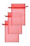 Chiffonbeutel rot 15 x 24 cm - 3er Pack