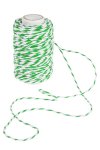 Baumwollkordel 25 m, 2 mm weiß/grün