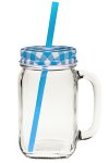 Trinkhalmglas 450 ml blau