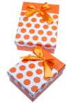 Geschenkbox Punkte orange, 2er Set