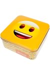 Metalldose Lächel-Emoji quadratisch 15,5 cm