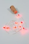 Deko-Stopfen mit Lichtstrang Herzen, 8 LEDs