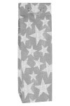 Flaschentasche Sterne silber, 12,5 x 10 x 34,5 cm