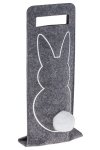 Flaschentasche Hase mit Bommel Filz, 15 x 41 cm, anthrazit