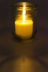 LED Kerze im Glas mit Echtwachs und Timer