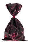 Schmuckbeutel Rosenblüte schwarz 15 x 25 cm - 10er Pack