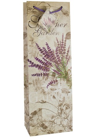 Flaschentasche 'Summer Garden Lavendel', 12,5 x 8 x 36 cm