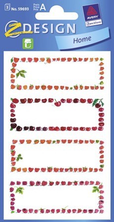 Schmucketiketten 'Rahmen rote Früchte'