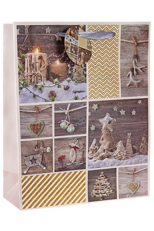 Geschenktüte 'Weihnachtsmotive', 26 x 12 x 32 cm