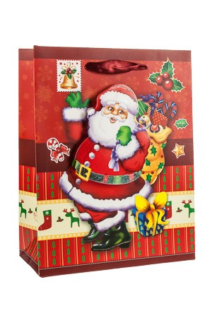3D Geschenktüte 'Weihnachtsmann', 18 x 8,5 x 23 cm