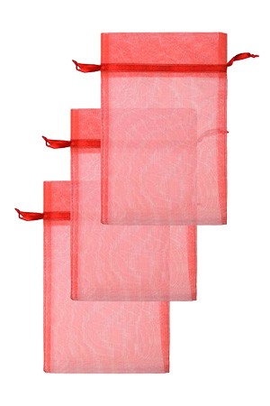 Chiffonbeutel 15 x 24 cm, rot, 3 Stück